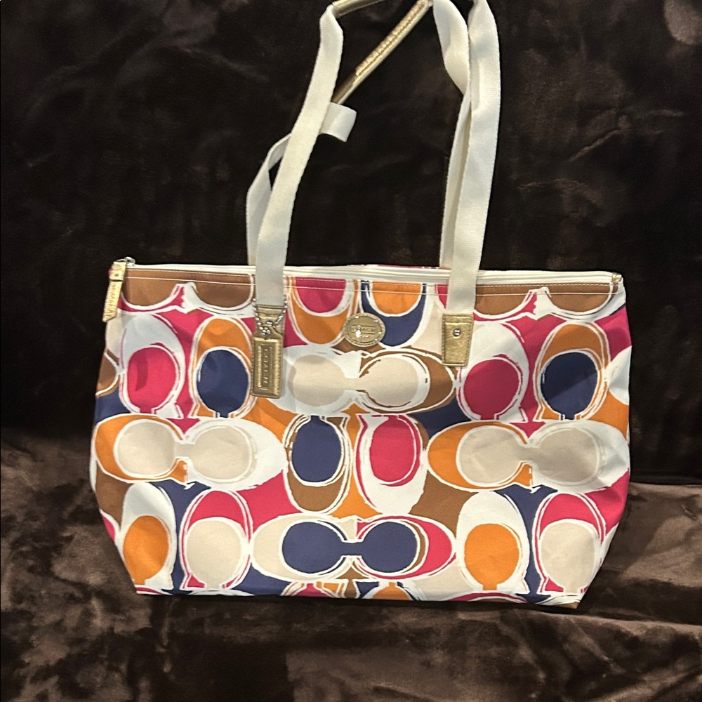 Coach Multicolor Signature Tote Bag